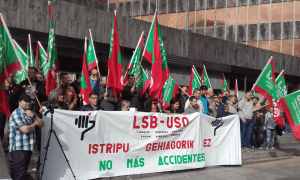 Concentración de LSB-USO en Bilbao.