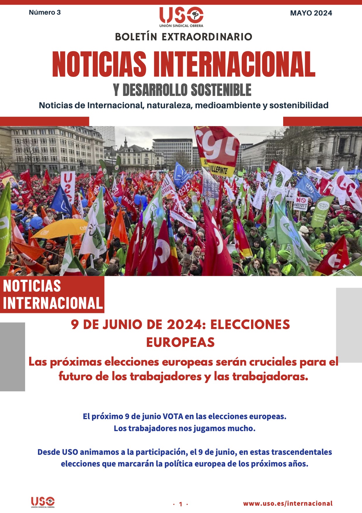 Boletín Internacional Extraordinario Elecciones Europeas