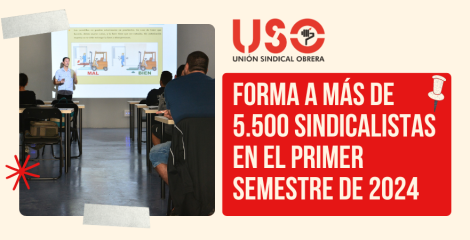 Más de 5.500 alumnos reciben formación gratuita de USO en el primer semestre de 2024