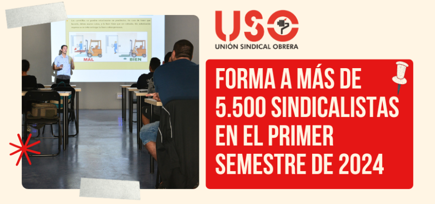 Más de 5.500 alumnos reciben formación gratuita de USO en el primer semestre de 2024