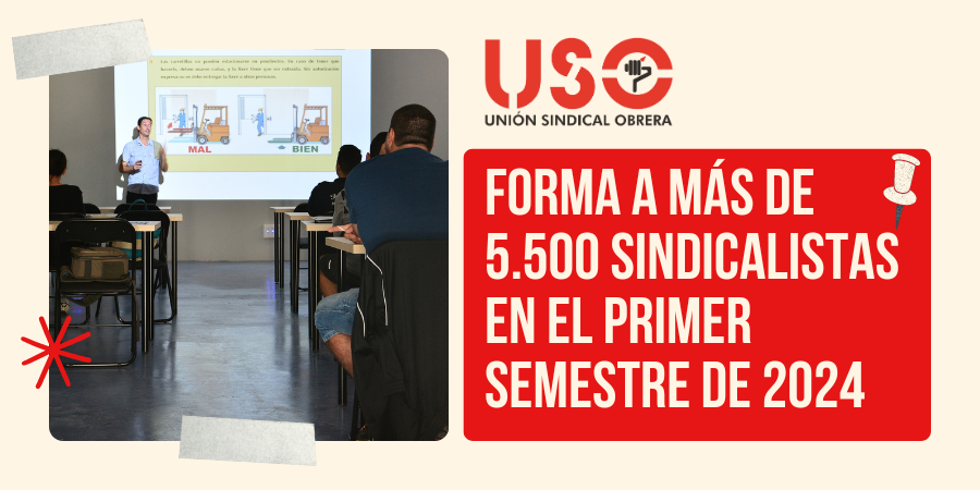 Más de 5.500 alumnos reciben formación gratuita de USO en el primer semestre de 2024