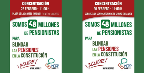 USO y la MERP vuelven a la calle el 26 febrero por las pensiones