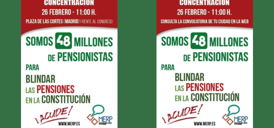 USO y la MERP vuelven a la calle el 26 febrero por las pensiones