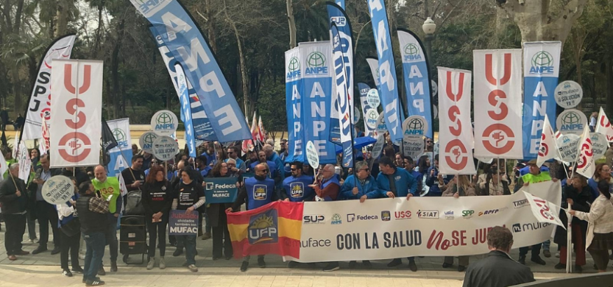 Protesta sindical en Andalucía, Extremadura y Navarra por la crisis de Muface