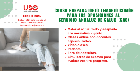 Nuevo curso de USO para el temario común de las oposiciones al SAS