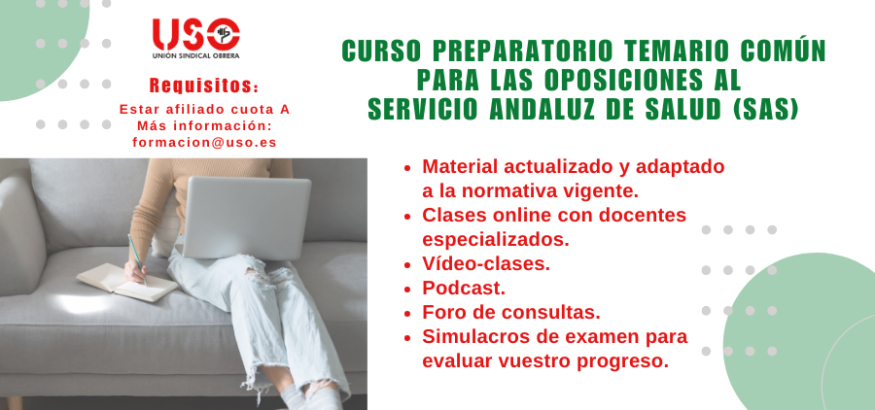 Nuevo curso de USO para el temario común de las oposiciones al SAS